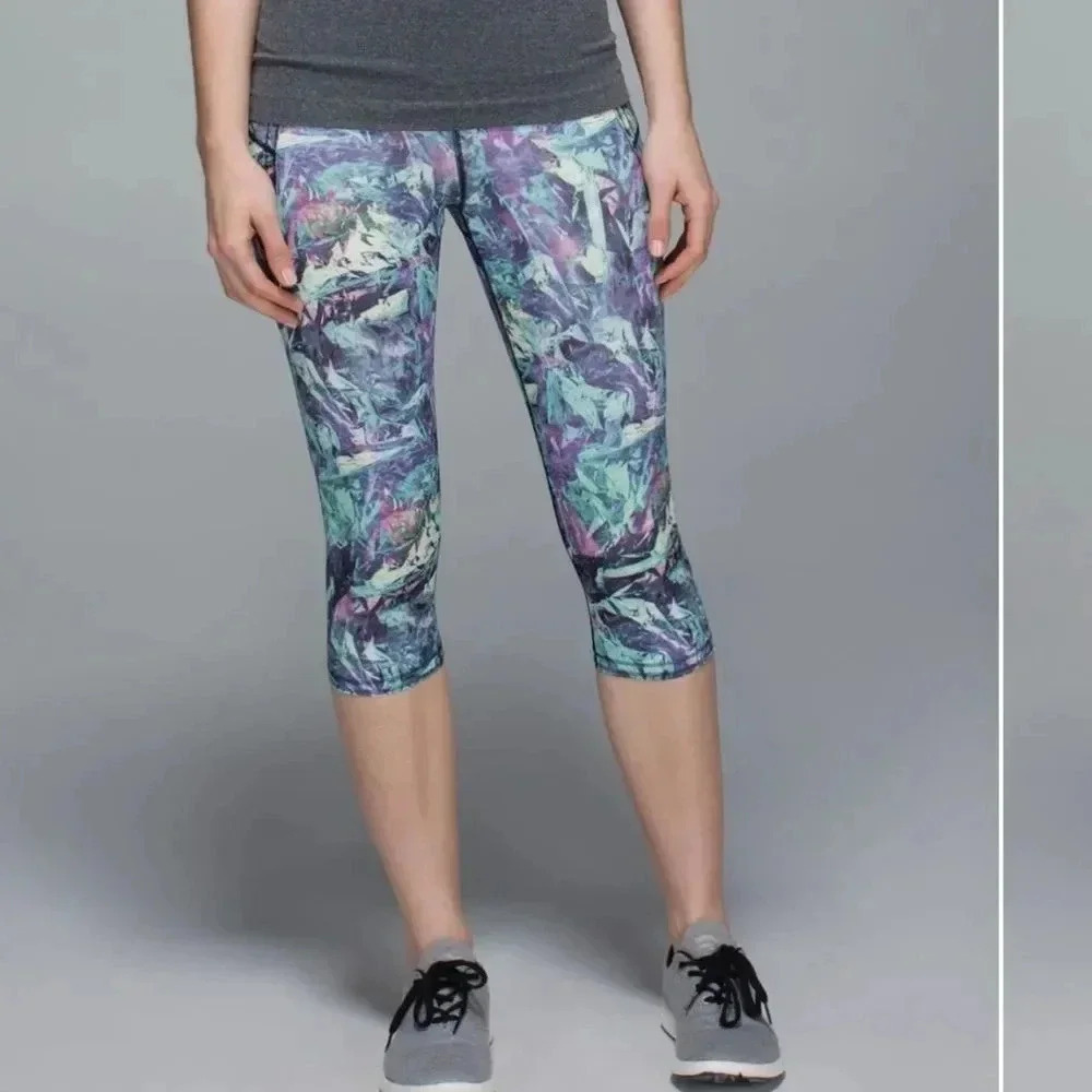 Lululemon Run Top Speed Crop Iridescent Multi Size 6